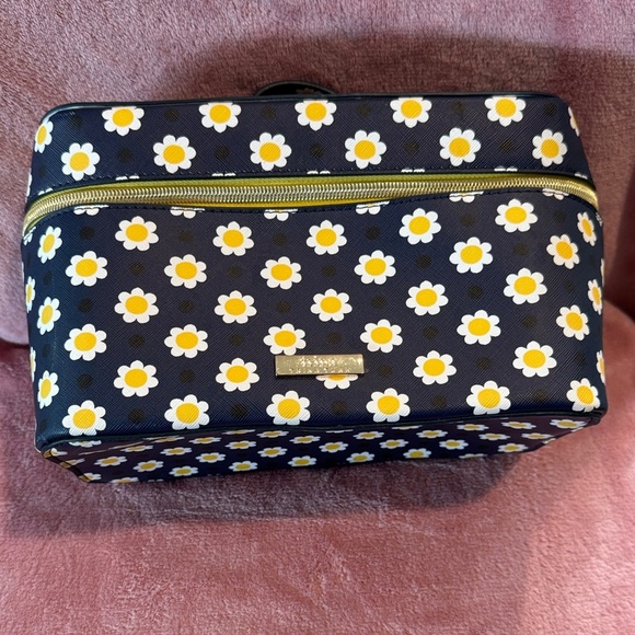 Trina Turk Black and Yellow Daisy Cosmetic Case - Picture 1 of 4
